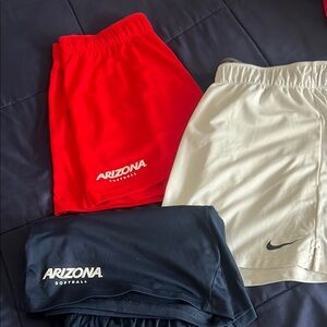 Nike Arizona Softball Shorts Trio - Red, White, Navy